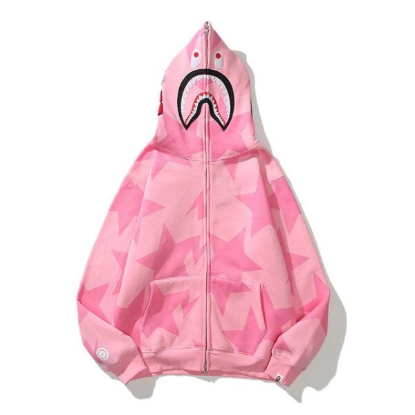 bape shark hoodies pink