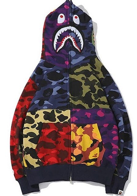 multicolor bape hoodie
