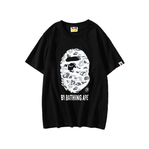 Bape Camo Ape Head Mono Cotton T Shirt black