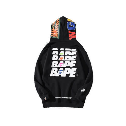 2022 Bape Multi Fonts Shark full zip hoodie FW21 baby SAX Blue 2022 Receipt