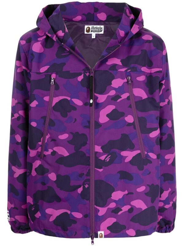 BAPE-Camouflage-print-Hooded-jacket-Purple-Front
