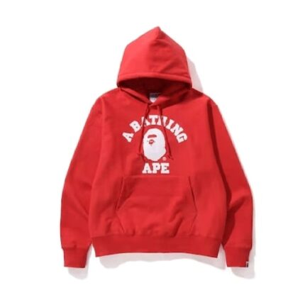 BAPE-Classic-College-Relaxed-Fit-Pullover-Hoodie-–-Red