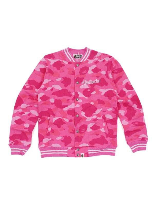 BAPE-Color-Camo-Sweat-Varsity-Jacket-Ladies-Pink
