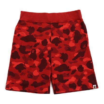 BAPE-Color-Camo-Sweat-Shorts-FW21-Red